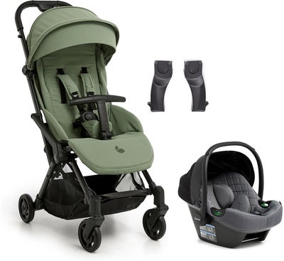 Beemoo Easy Fly Lux 4 Trille inkl Route i-Size Babybilstol, Sea Green/Mineral Grey