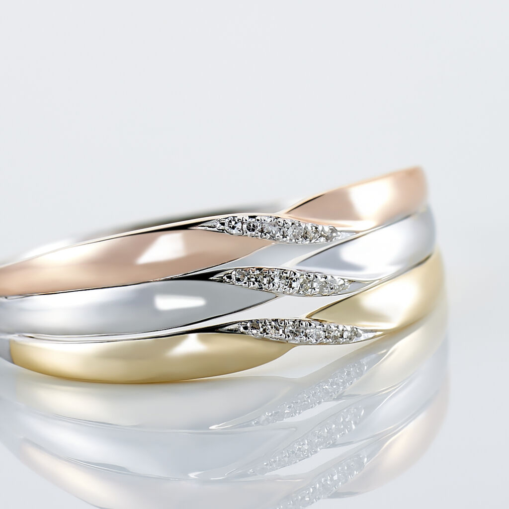 Bague Nesibe Or Tricolore Diamant