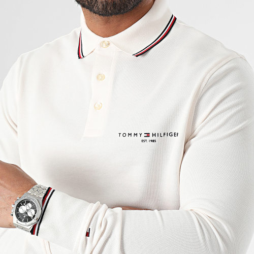 Polo Manches Longues Slim Tipped Place 3217 Rose Pale