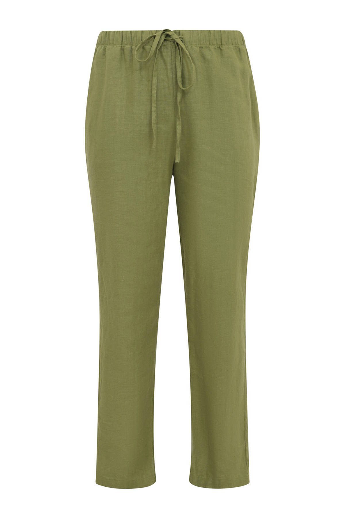 YOEK straight fit broek LINEN groen
