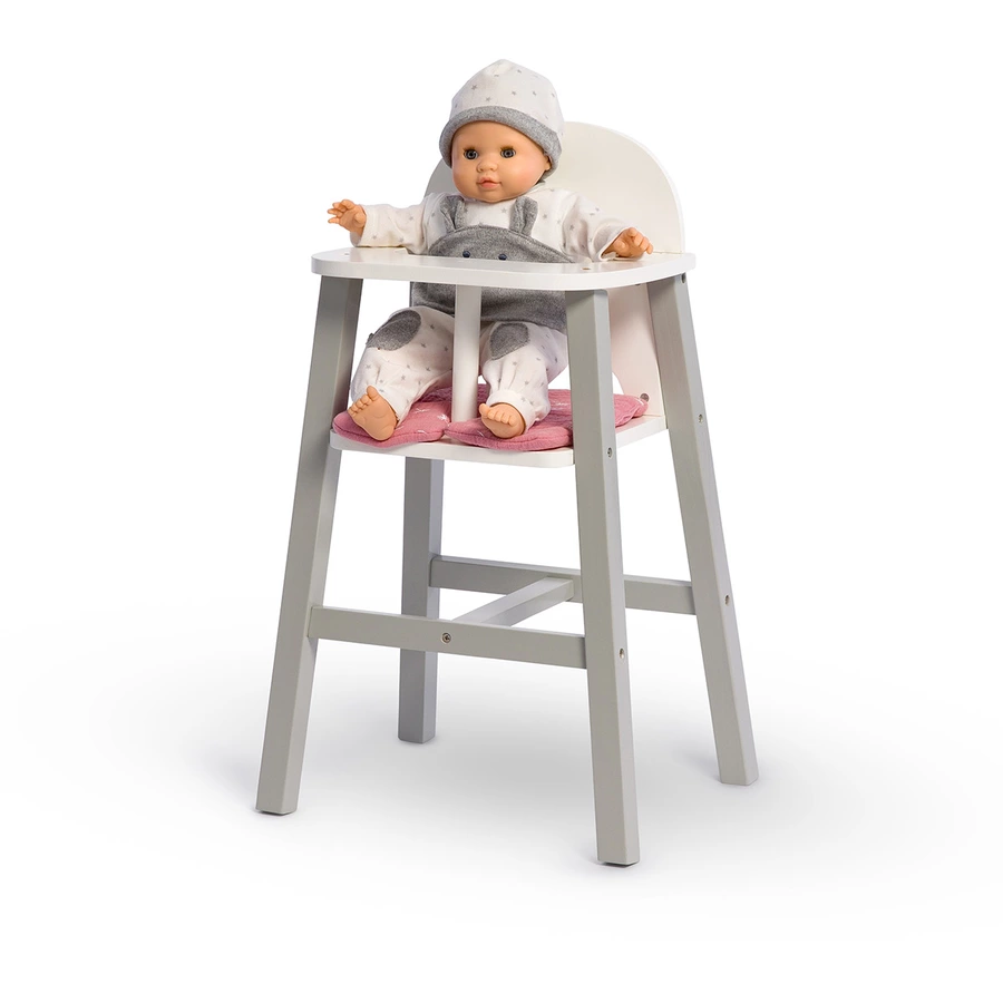 MUSTERKIND® Puppenhochstuhl Viola, grauweißaltrosa