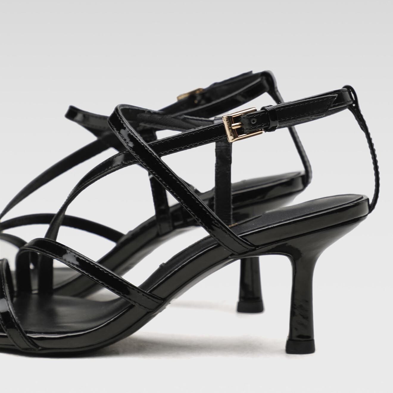 Gino Rossi Sandales en Cuir Celia noires - Talon 7 cm