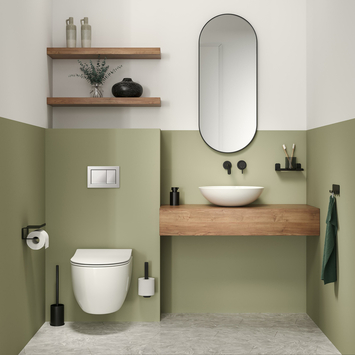 Tiger Colar Toiletrolhouder met planchet Zwart