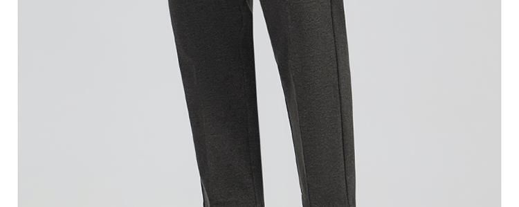 Nightbell - Mid Rise Plain Cropped Straight Leg Dress Pants