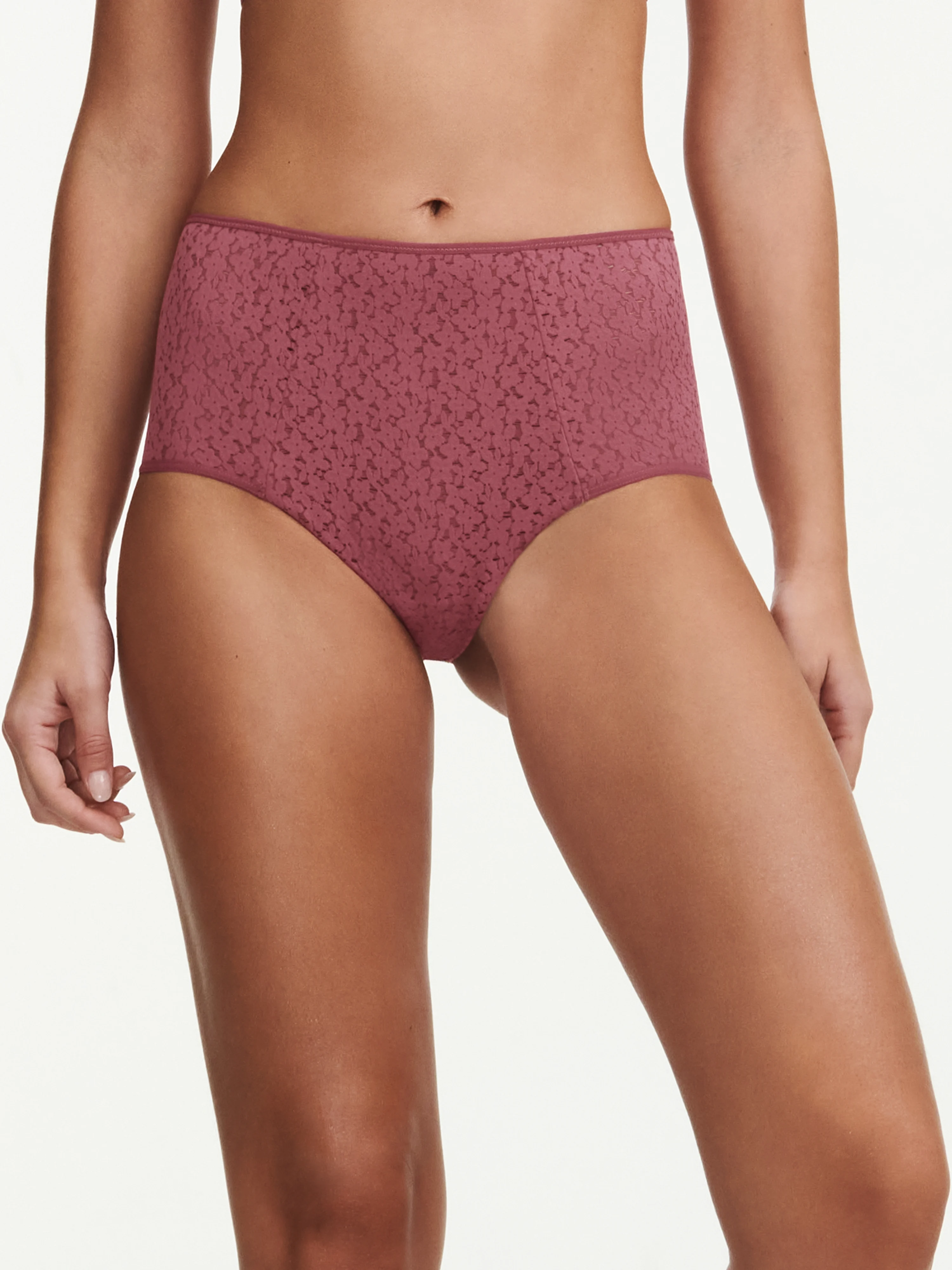 NORAH - Culotte taille haute en dentelle | Rose