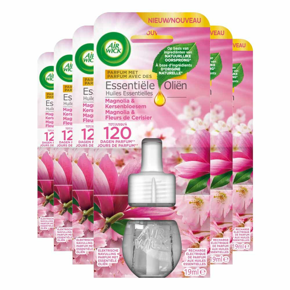 6x Air Wick Elektrische Luchtverfrisser NavullingMagnolia & Kersenbloesem19 ml