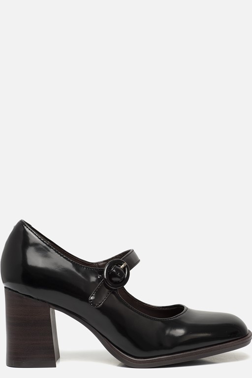 Tamaris Trotteur Pumps zwart Textiel