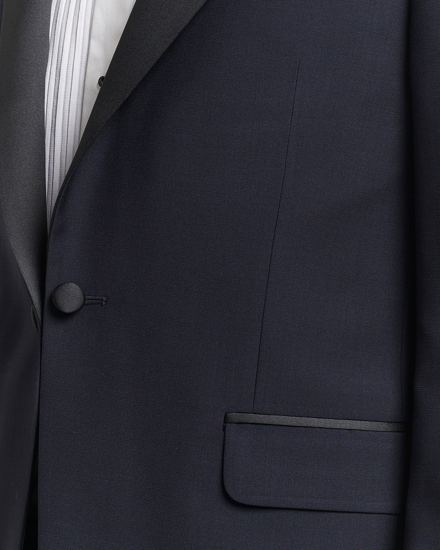 Oscar Jacobson Frampton Wool Tuxedo Blazer Navy