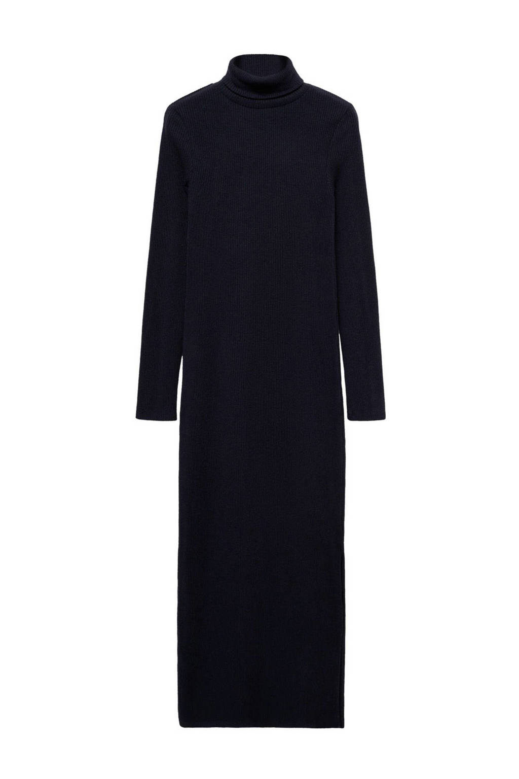MANGO TEEN ribgebreide maxi jurk donkerblauw