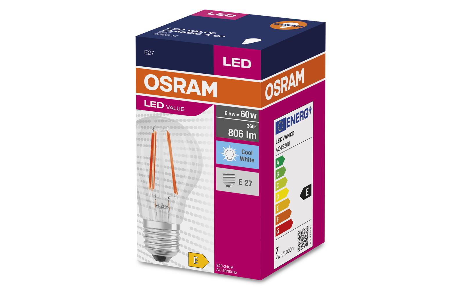 Lampe LED VALUE CLASSIC A NeutralweissLED-Lampen, klassische Kolbenform