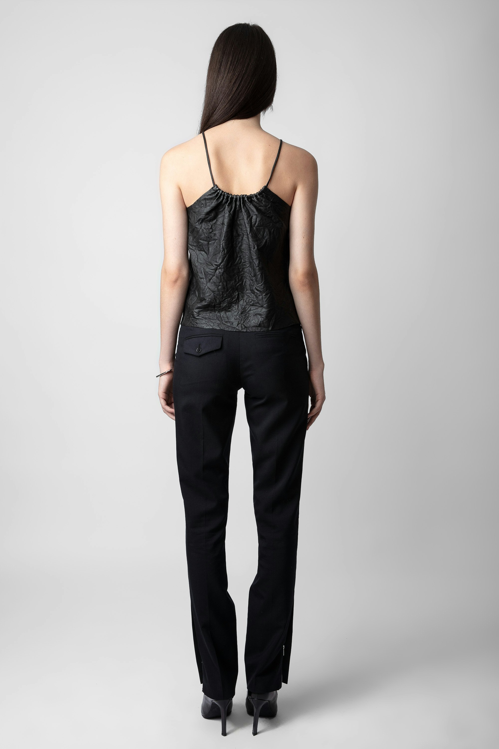 Top Cidonie Cuir Froissé