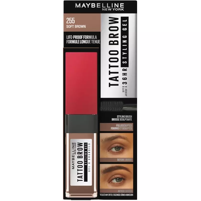 Maybelline New York Tattoo Brow 36H Styling Gel 6 ml - 255 Soft Brown