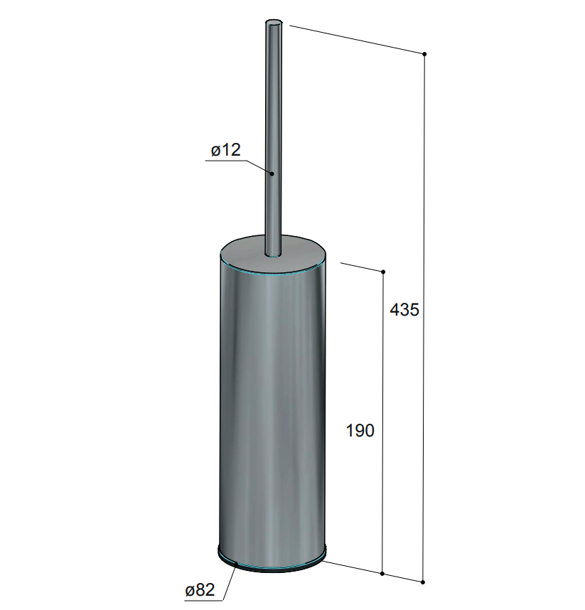 Hotbath Archie wc-borstel vrijstaand gunmetal geborsteld PVD