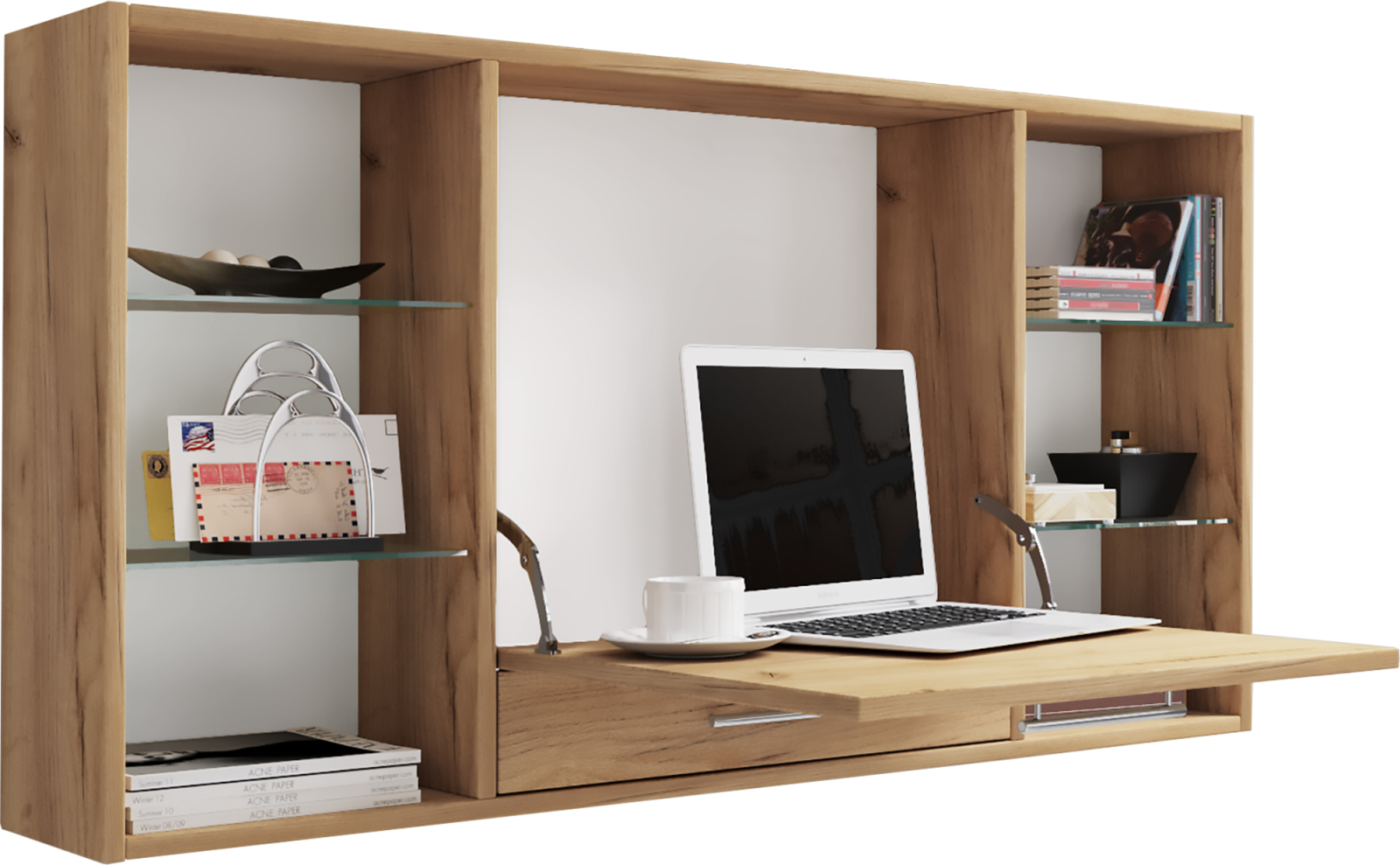 Wandschreibtisch TEALA - Honig Eiche - 115 cm