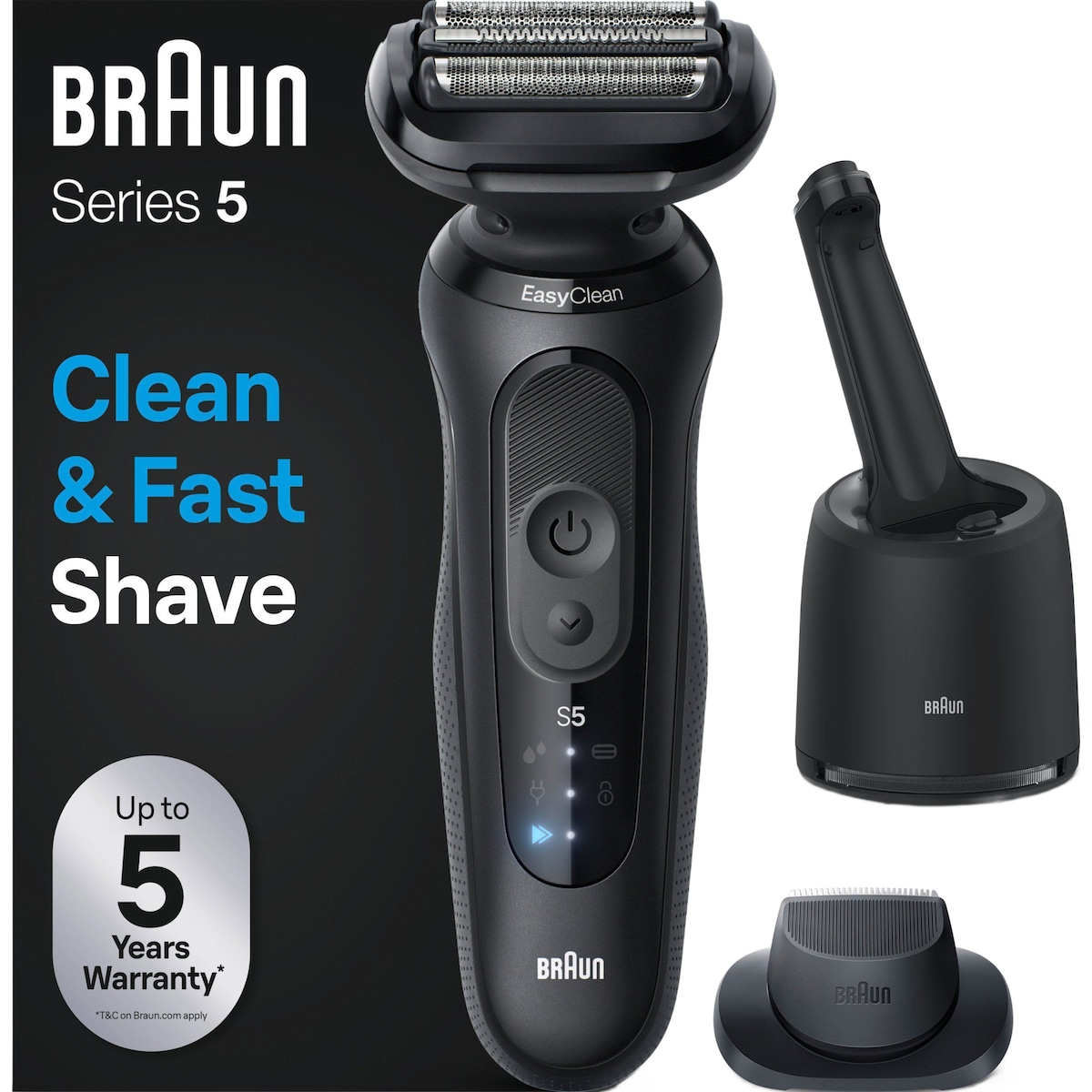 Braun Series 5 barbermaskin 52-N7200CC (sort)