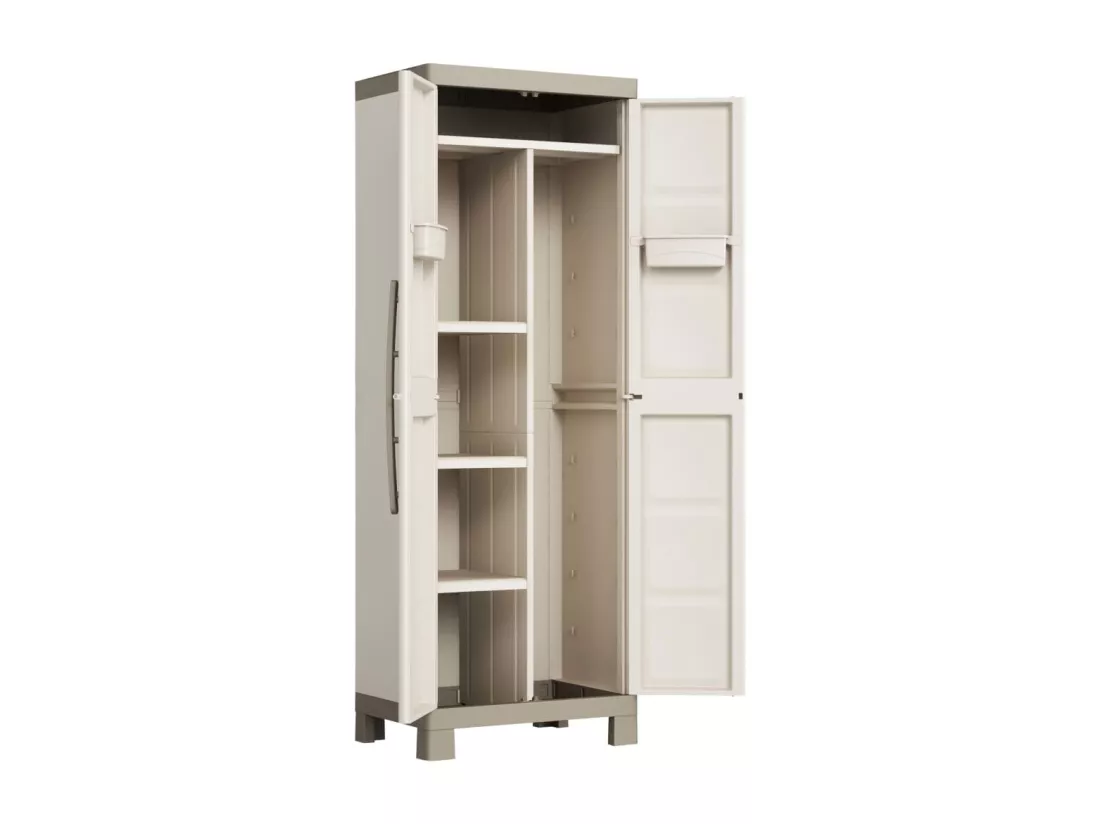 Armoire de rangement polyvalente Excellence Beige et taupe 182cm