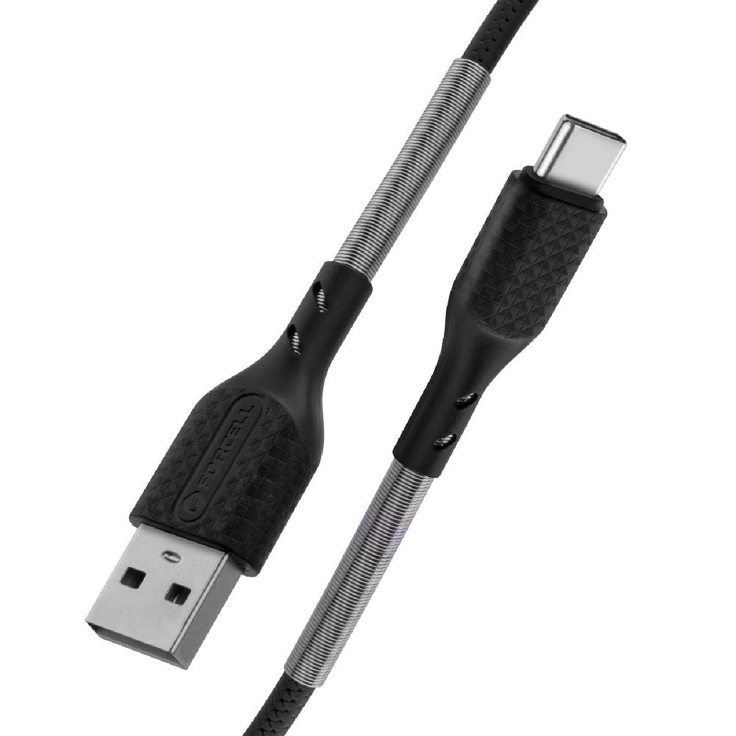 Carbon Ladekabel USB auf Typ C QC3.0 3A CB-02B zum Aufladen