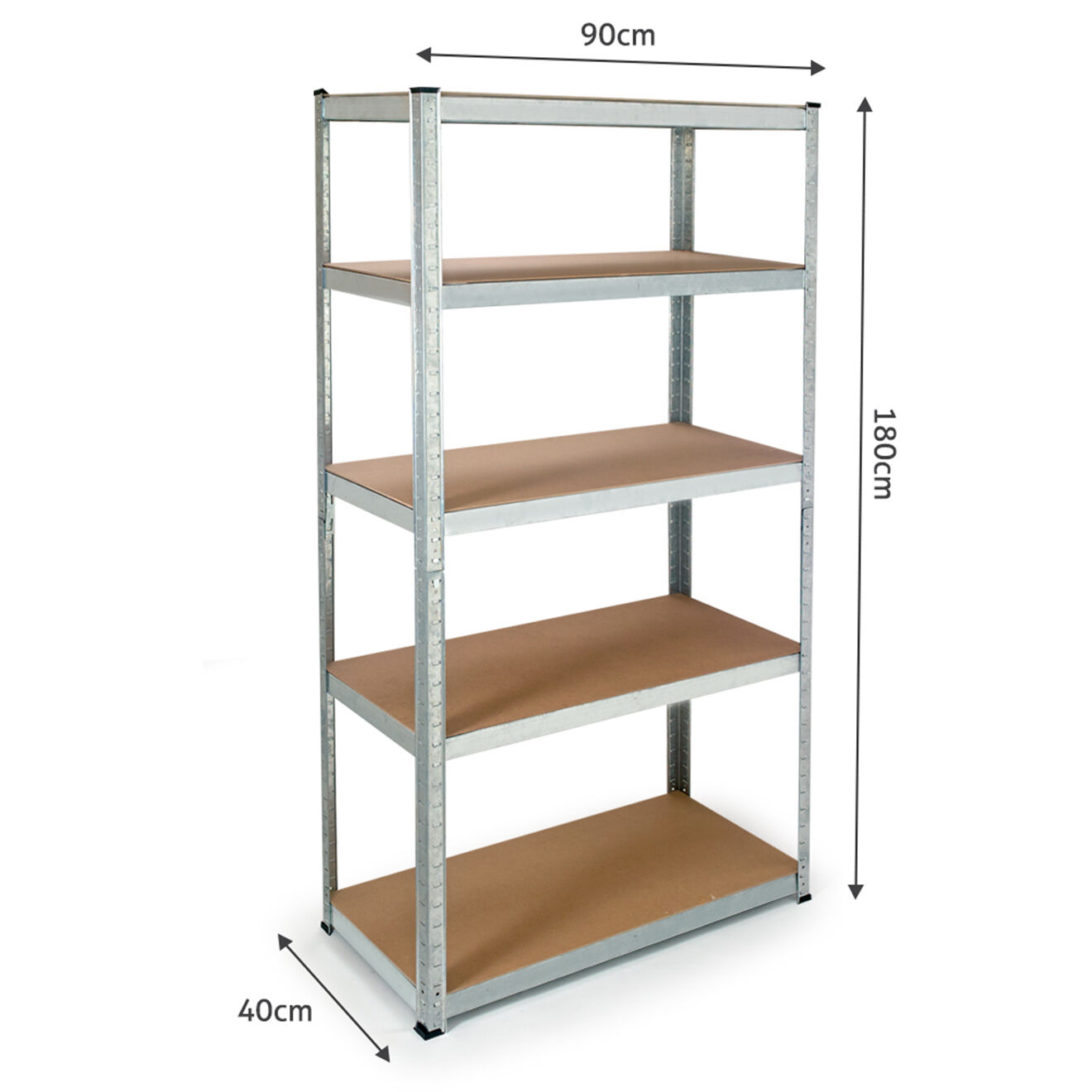 Pratik Garden Etagère en acier 5 niveaux spéciale charges lourdes noire - 180x90x40?cm