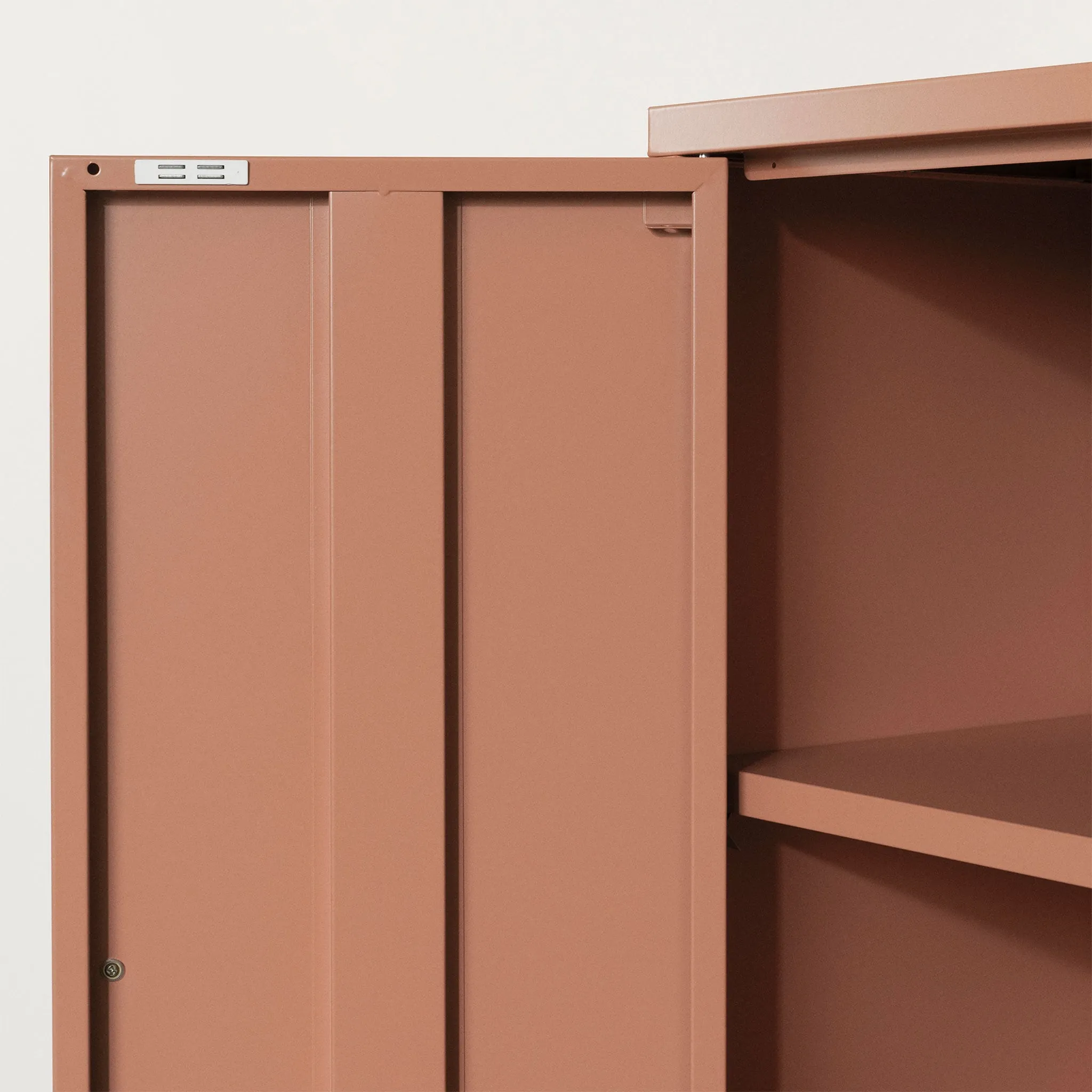 South Shore Meuble de rangement avec 2 portes en métal - Crea Terra Cotta