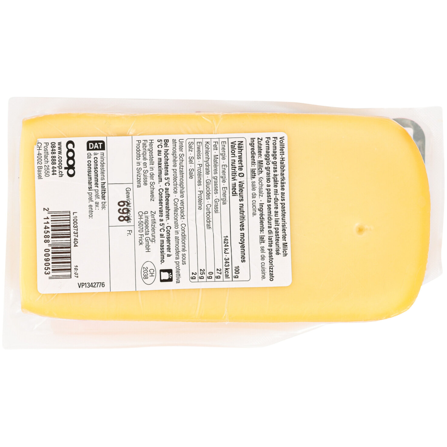 Prix Garantie Raclette Block nature ca. 600g
