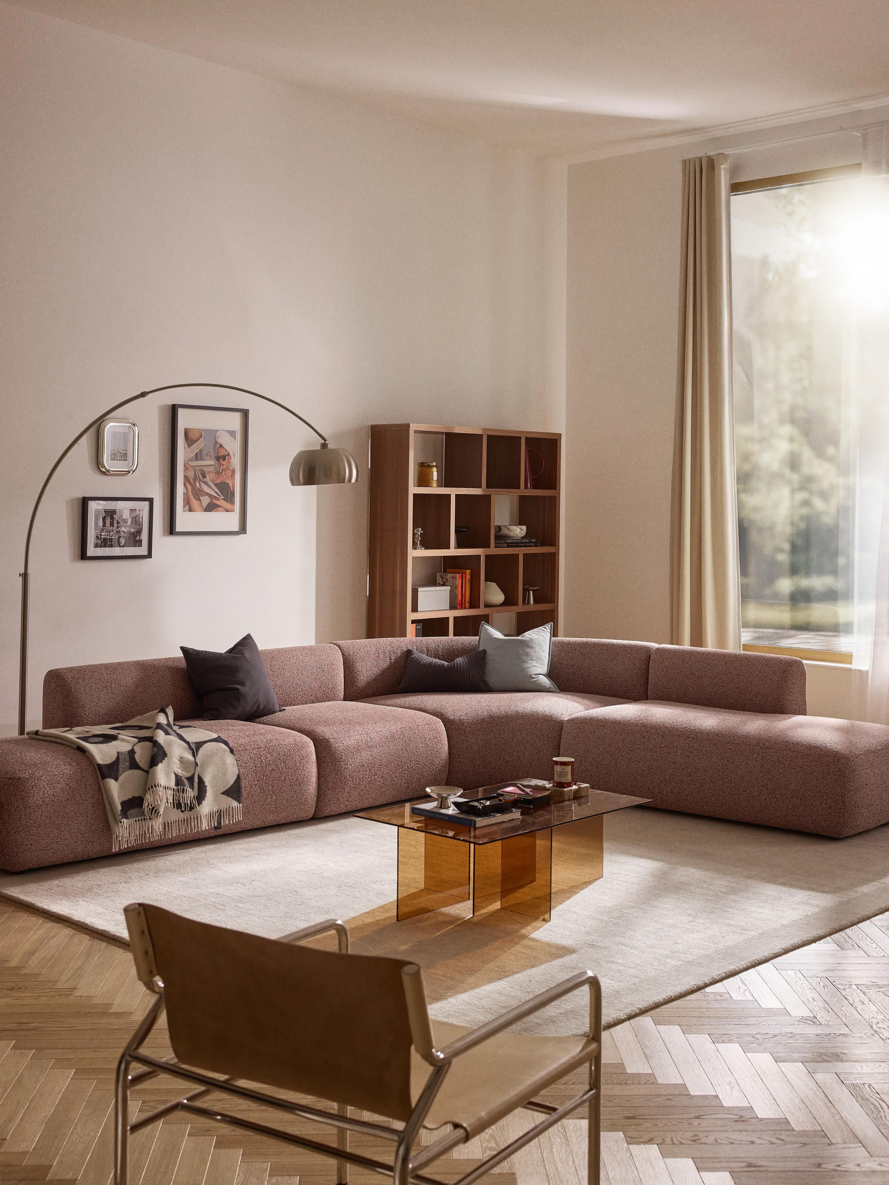 Modulaire bouclé hoekbank Sofia (4-zits)