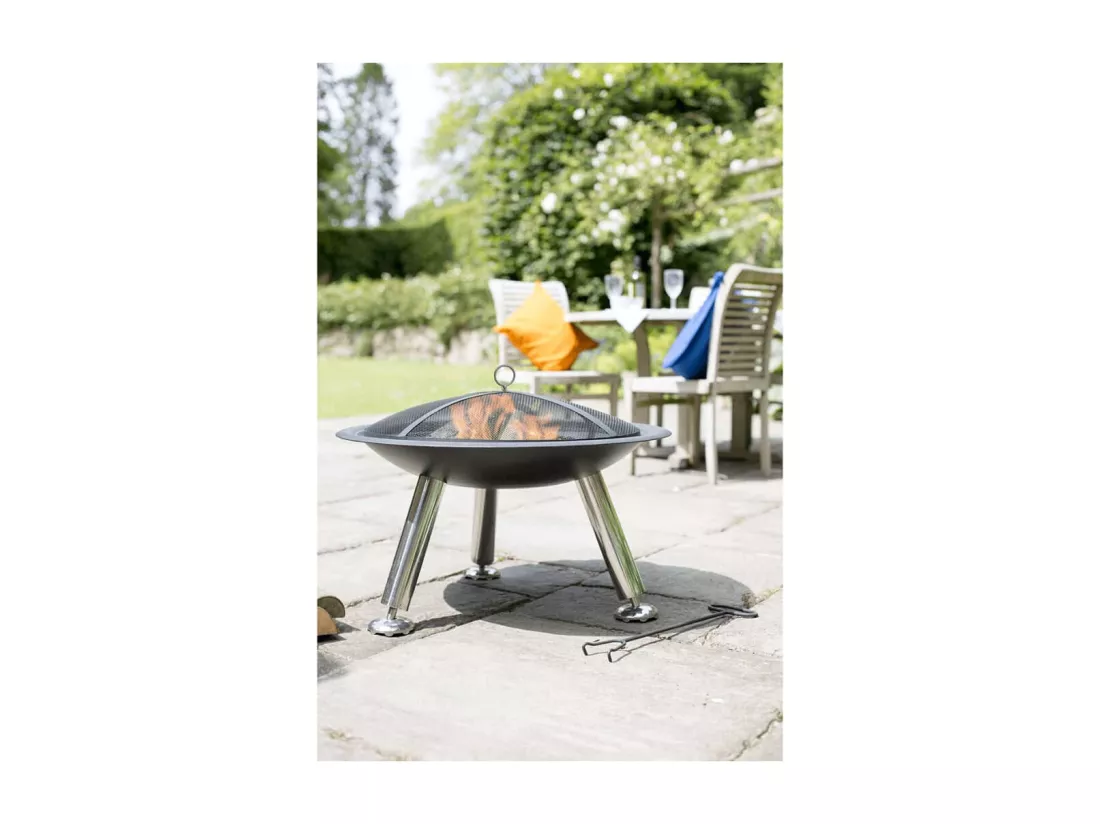 Vasque à feu Chicago Noir Acier 75 cm 85013