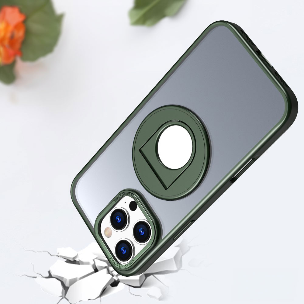 iPhone 16 Pro MagSafe Hybrid Hardcase Hülle mit Kunststoff Rückseite und TPU Bumper   Kickstand Aufsteller - Blau / Transparent
