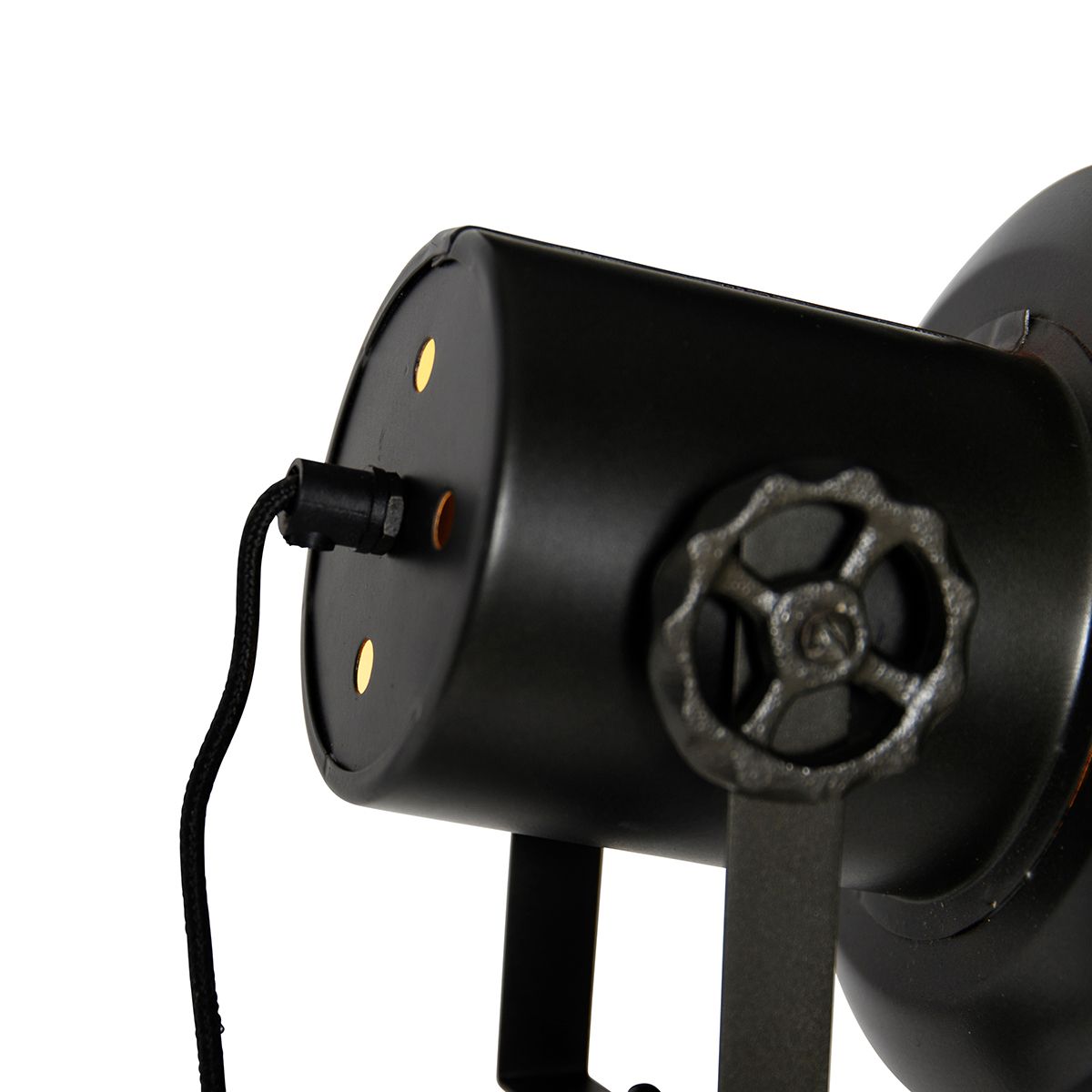 Industriële tripod vloerlamp zwart met hout - Mangoes