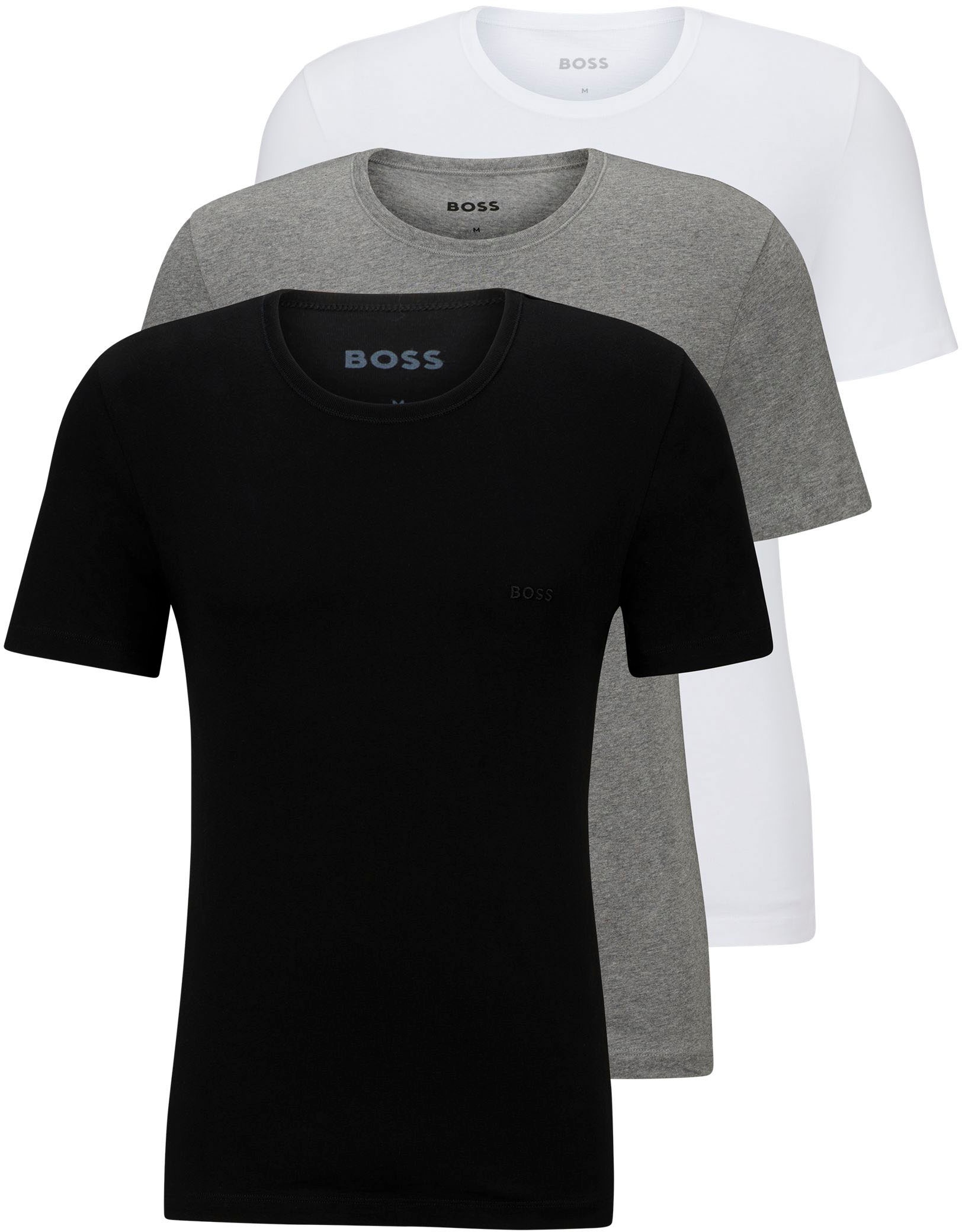 BOSS T-Shirt »Rundhals BOSS ONE«, 3 Stk. mit dezentem BOSS Logo-Print