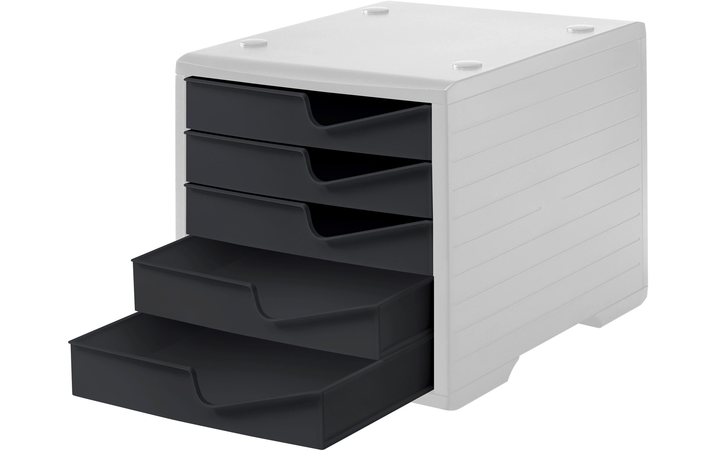 Schubladenbox Styroswingbox Lichtgrau/SchwarzSchubladenbox mit 5 Schubladen