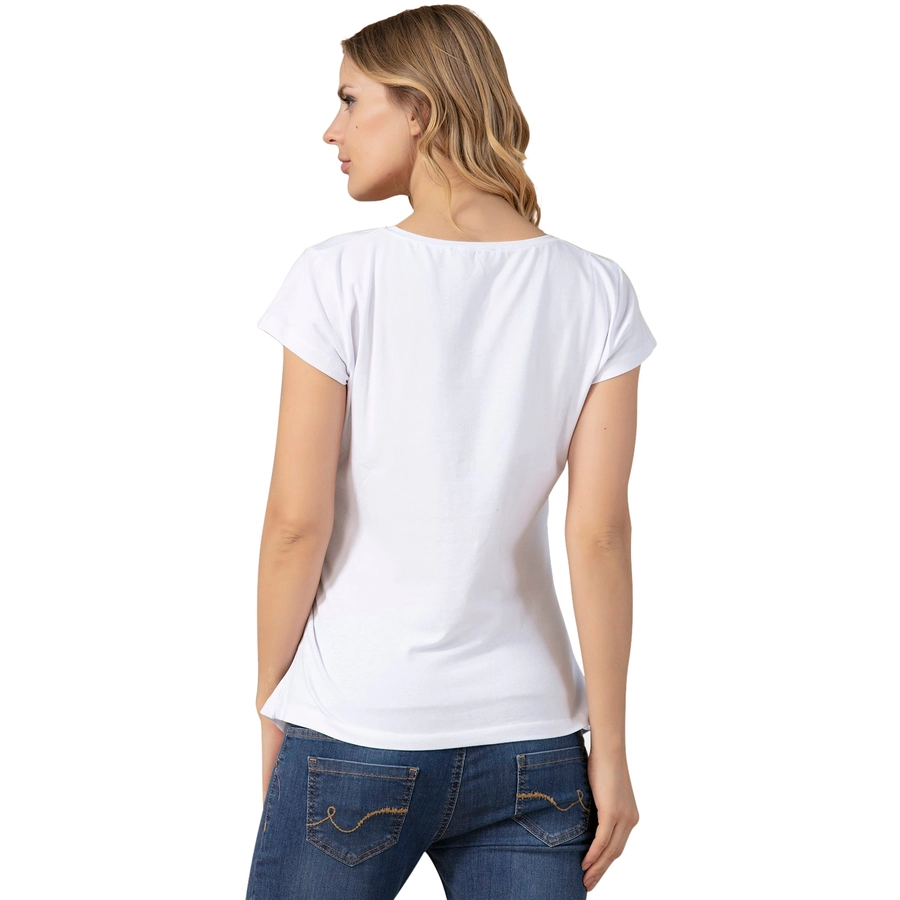 M.M.C. Umstandsshirt Baby Flucht mit Motiv Weiß