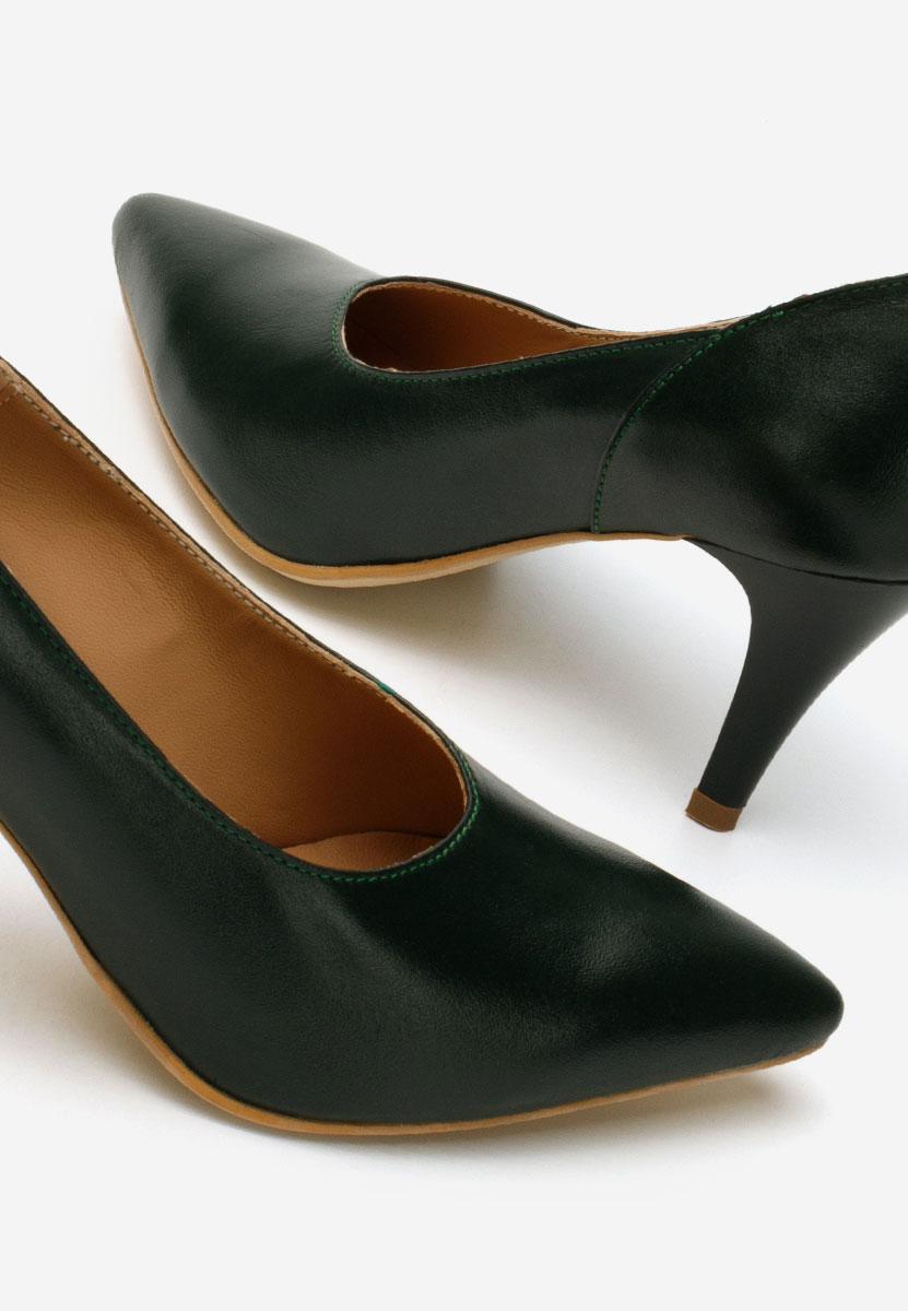 Chaussures stiletto en cuir vert Villemomble
