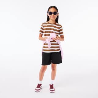 T-shirt enfant Lacoste avec imprimé rayé en jersey de coton T-Shirts & Chemises - Marron - Lacoste - Enfant