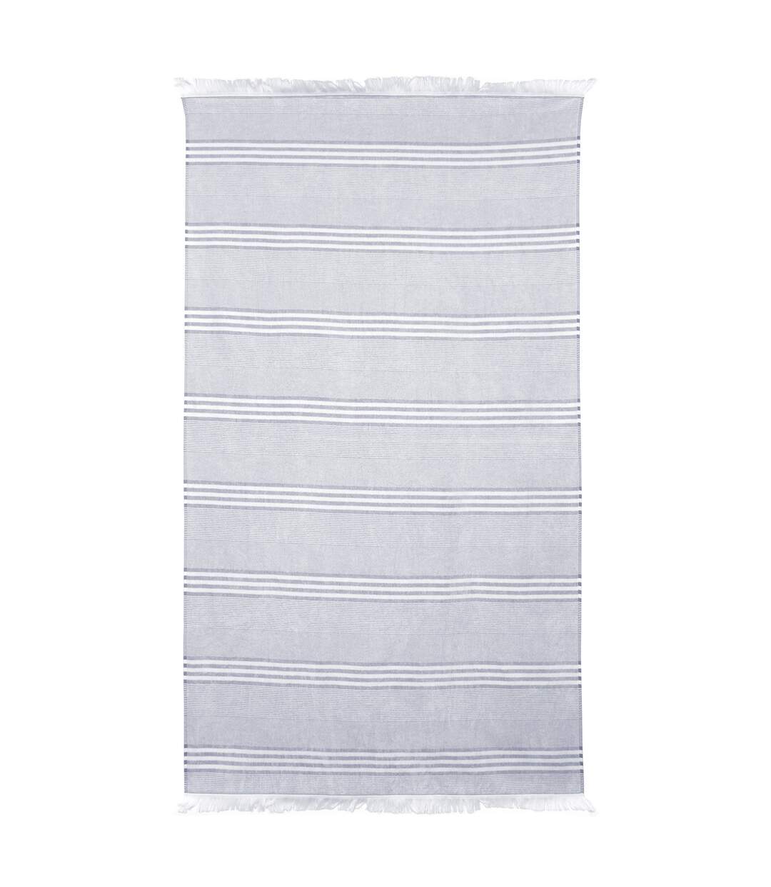 Drap de plage Fouta 100x180 cm coton 290 g/m² VULCANO Rayures Bleu