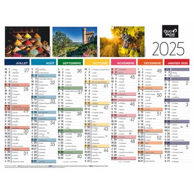 Quo Vadis - Calendrier Fantaisie 7 mois par face - 21 x 27 cm - Tradition