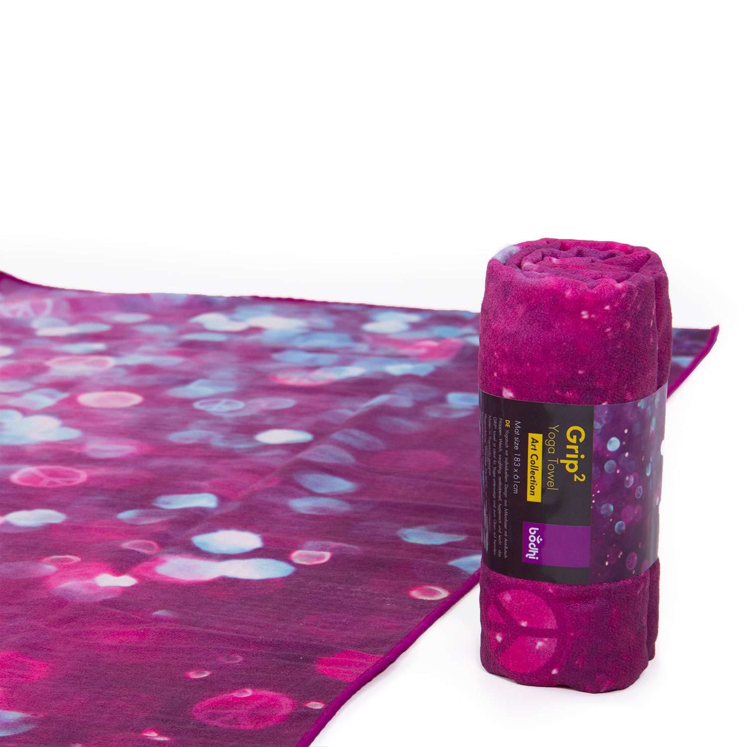 bodhi GRIP² Yoga Towel Art Collection, aubergine