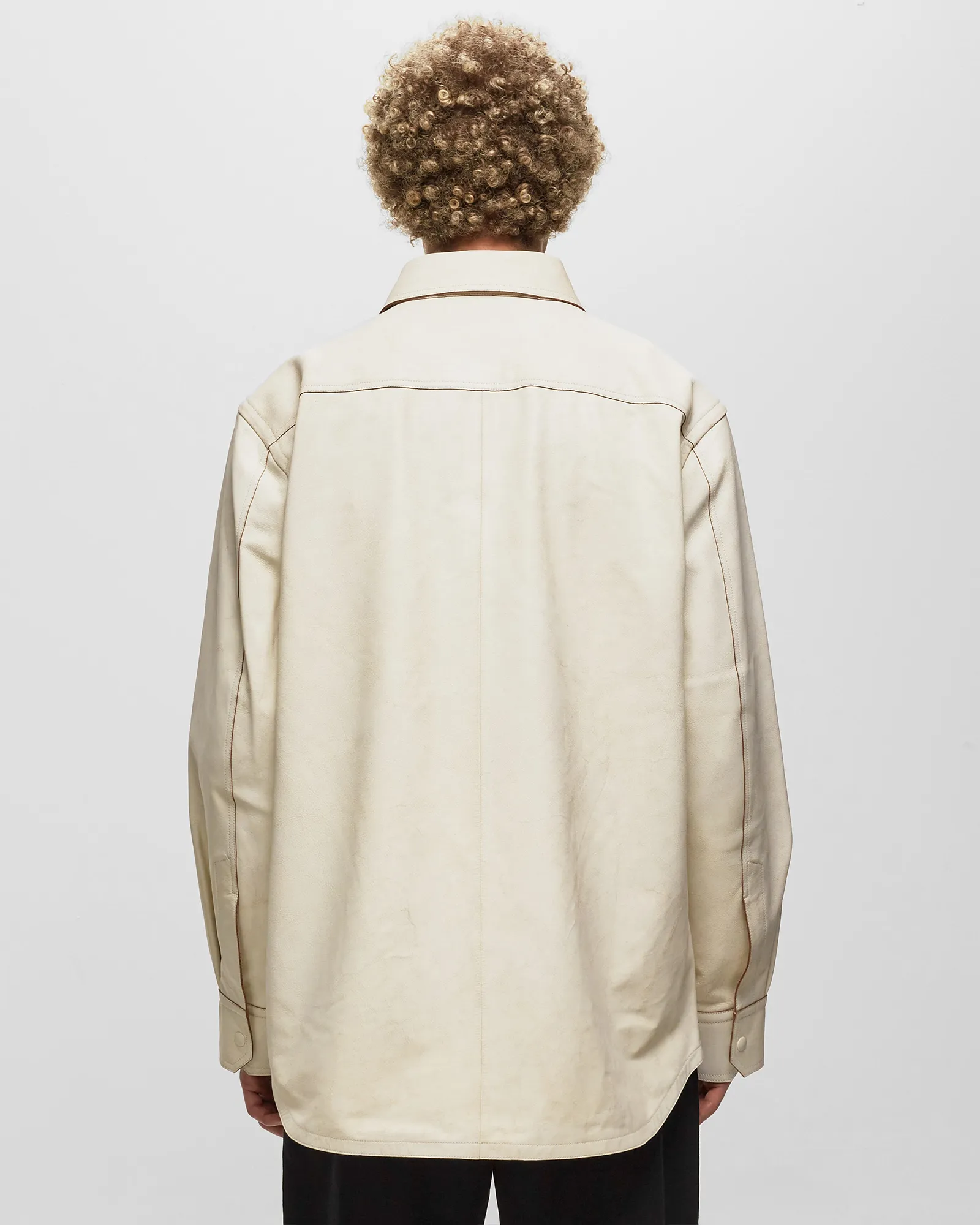 Helmut Lang LEATHER SHIRT.CRCKD