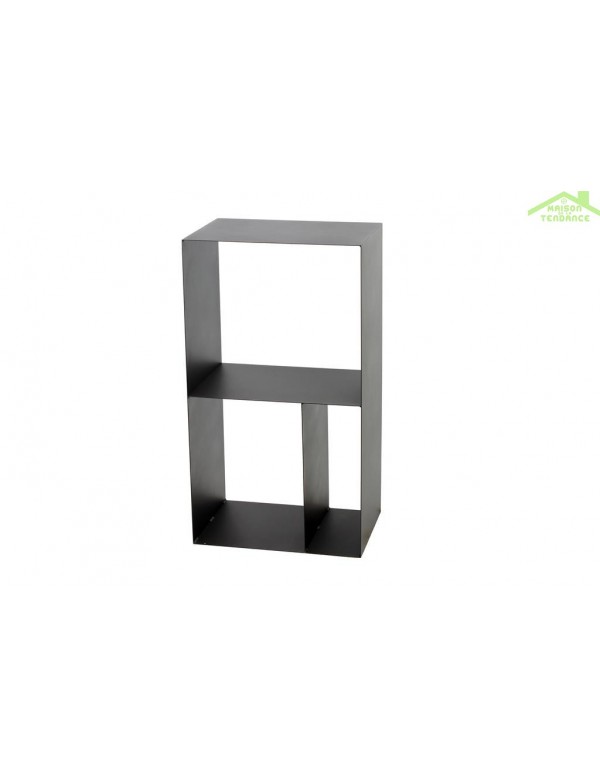 Rack à bûches caso en acier noir avec rangement 45x30x80 cm