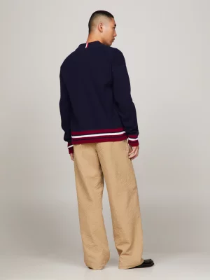 Cardigã Bomber Universitário Oversized com Monograma TH