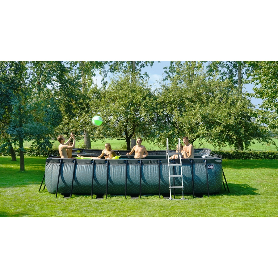 EXIT Wood Pool 540x250x122cm mit Sandfilterpumpe, braun