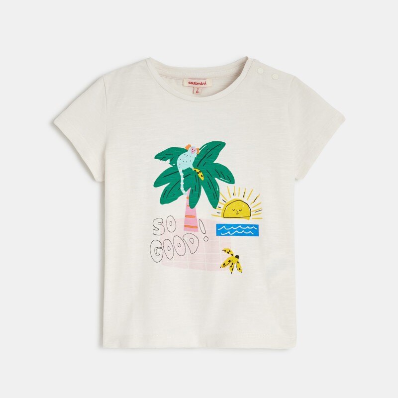T-shirt bébé fille blanc imprimé exotique Catimini Blanc