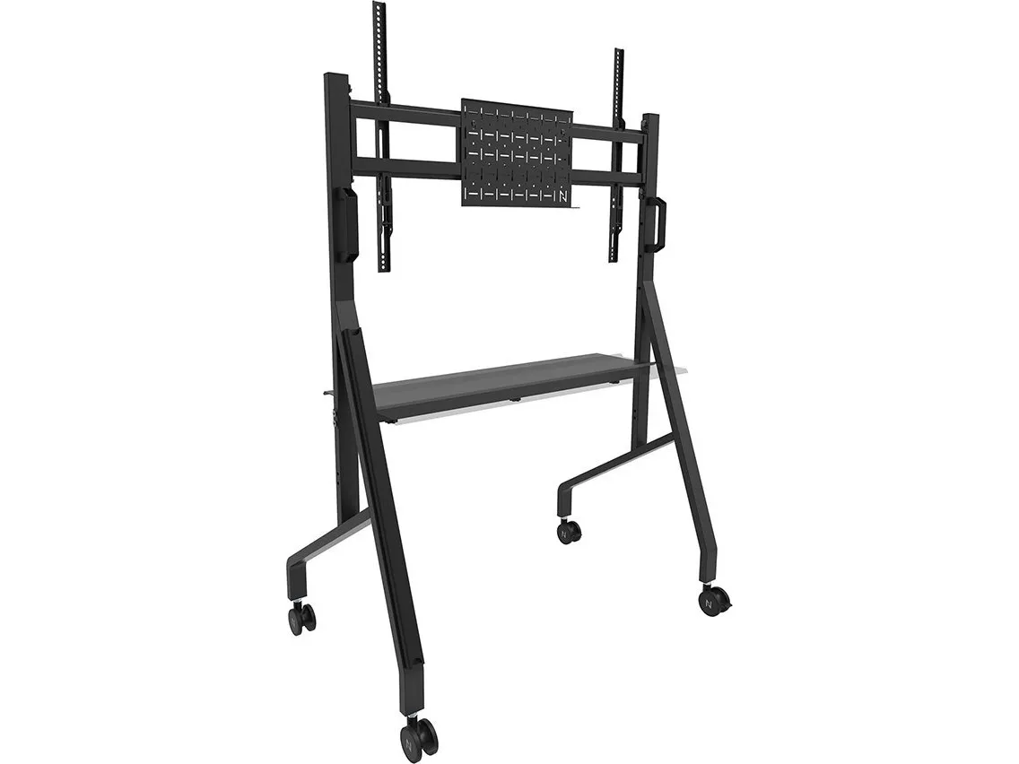 Neomounts FL50-525BL1 - Vogn med hjul - robust - for fladt panel - gulvstander - låsbar - stål - sort - skærmstørrelse: 55