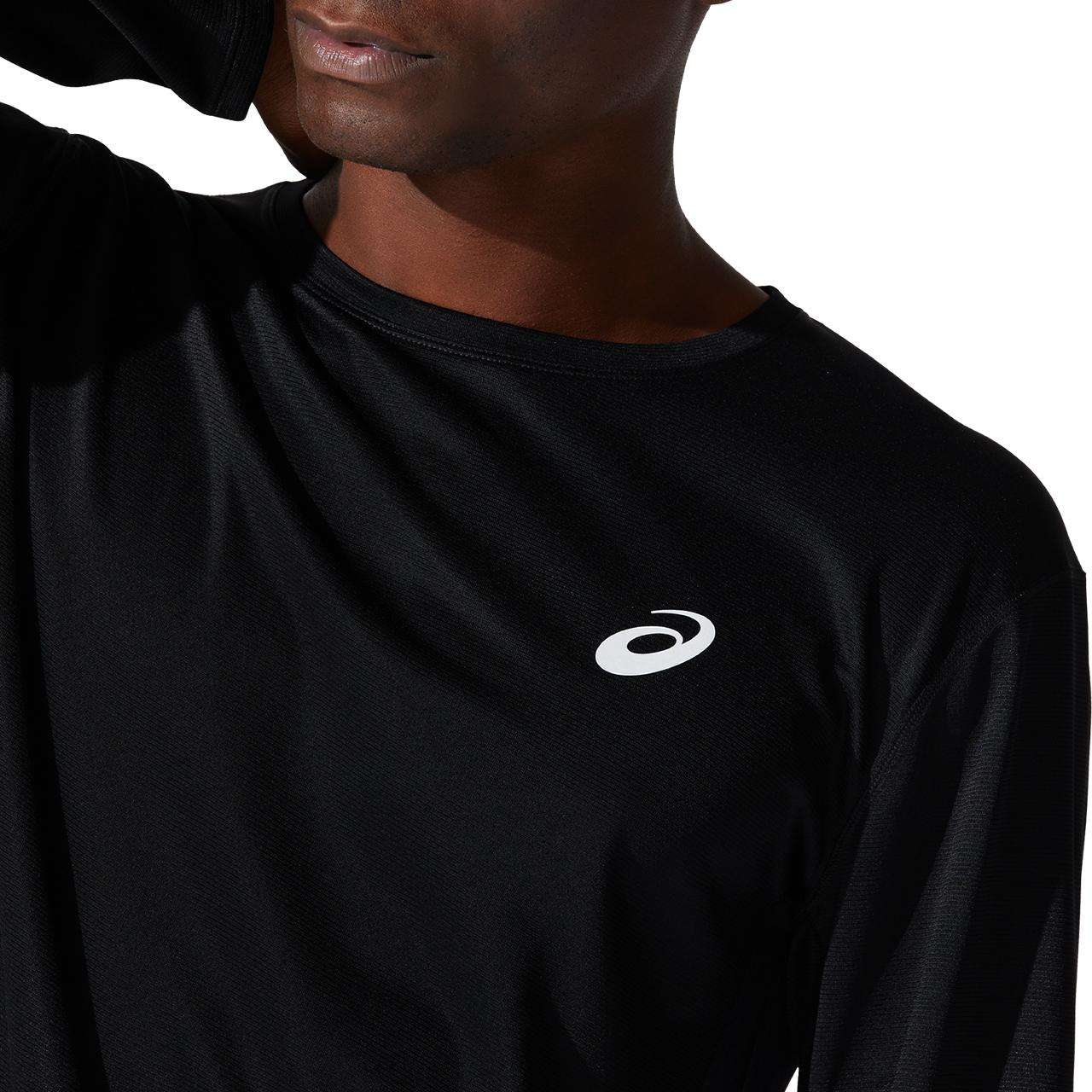 ASICS Core Hardloopshirt Lange Mouwen Zwart/Zilver Heren