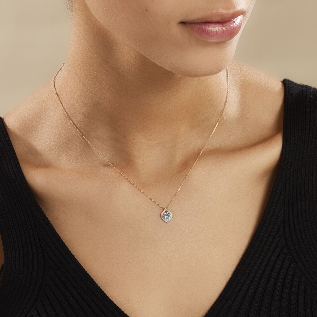 Collier Rosaline Or Jaune Topaze Et Oxyde De Zirconium