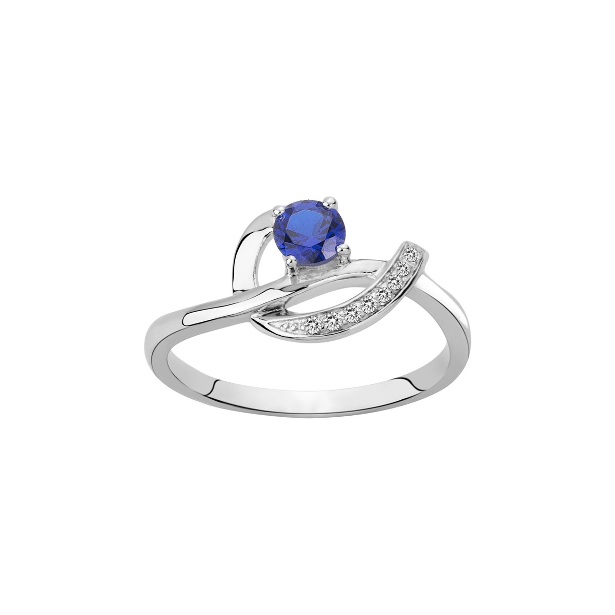 Bague en Argent avec spinelle bleu saphir