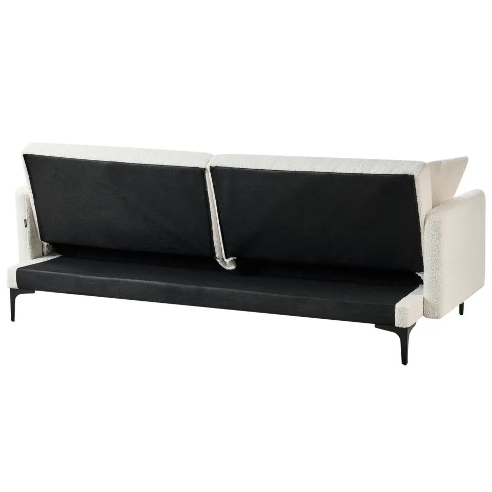 LUCAN - Slaapbank 3-zits - Off-white - Polyester