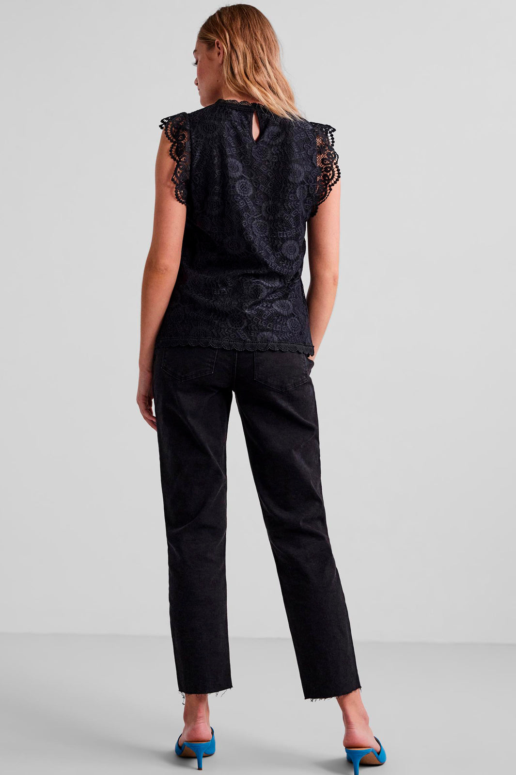 Pieces PcOlline Sl Lace Top noos black