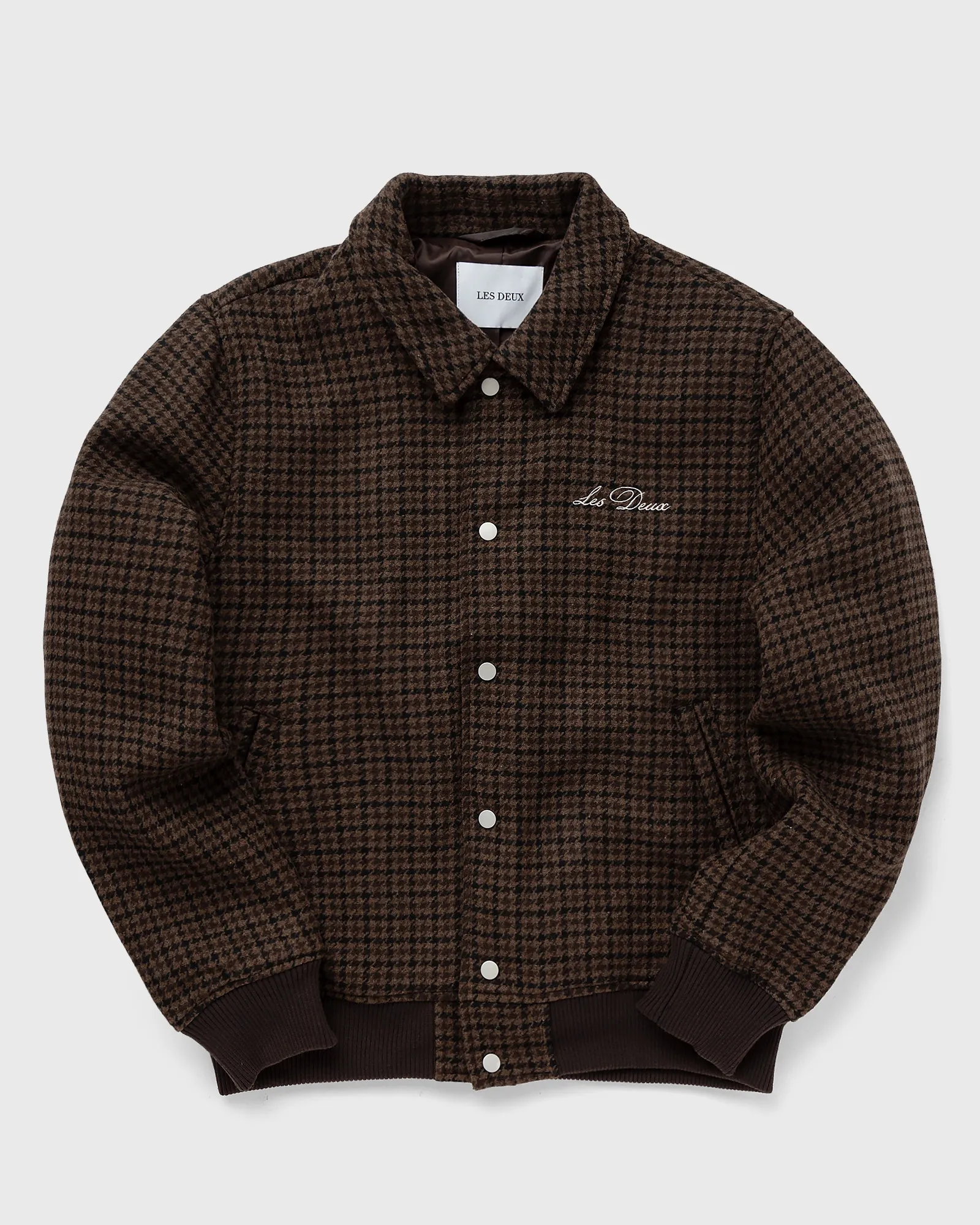 Les Deux Les Deux Varsity Houndstooth Wool Jacket