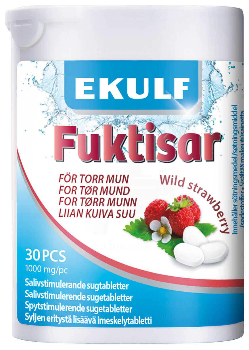 Ekulf Fuktisar sugetabletter jordbær 30 stk