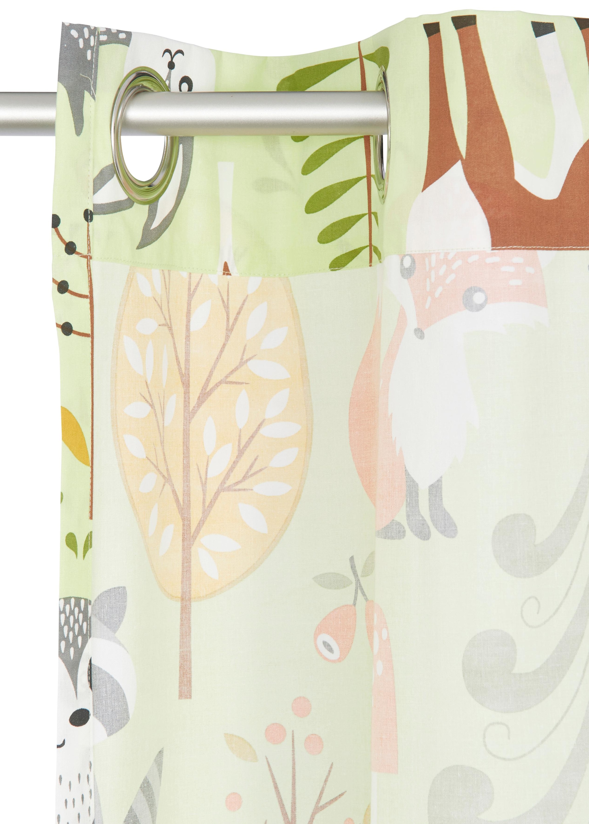 my home Gardine »Waldtiere« Ösen 1 Stk. tlg. Kindergardine, halbtransparent, einseitig bedruckt